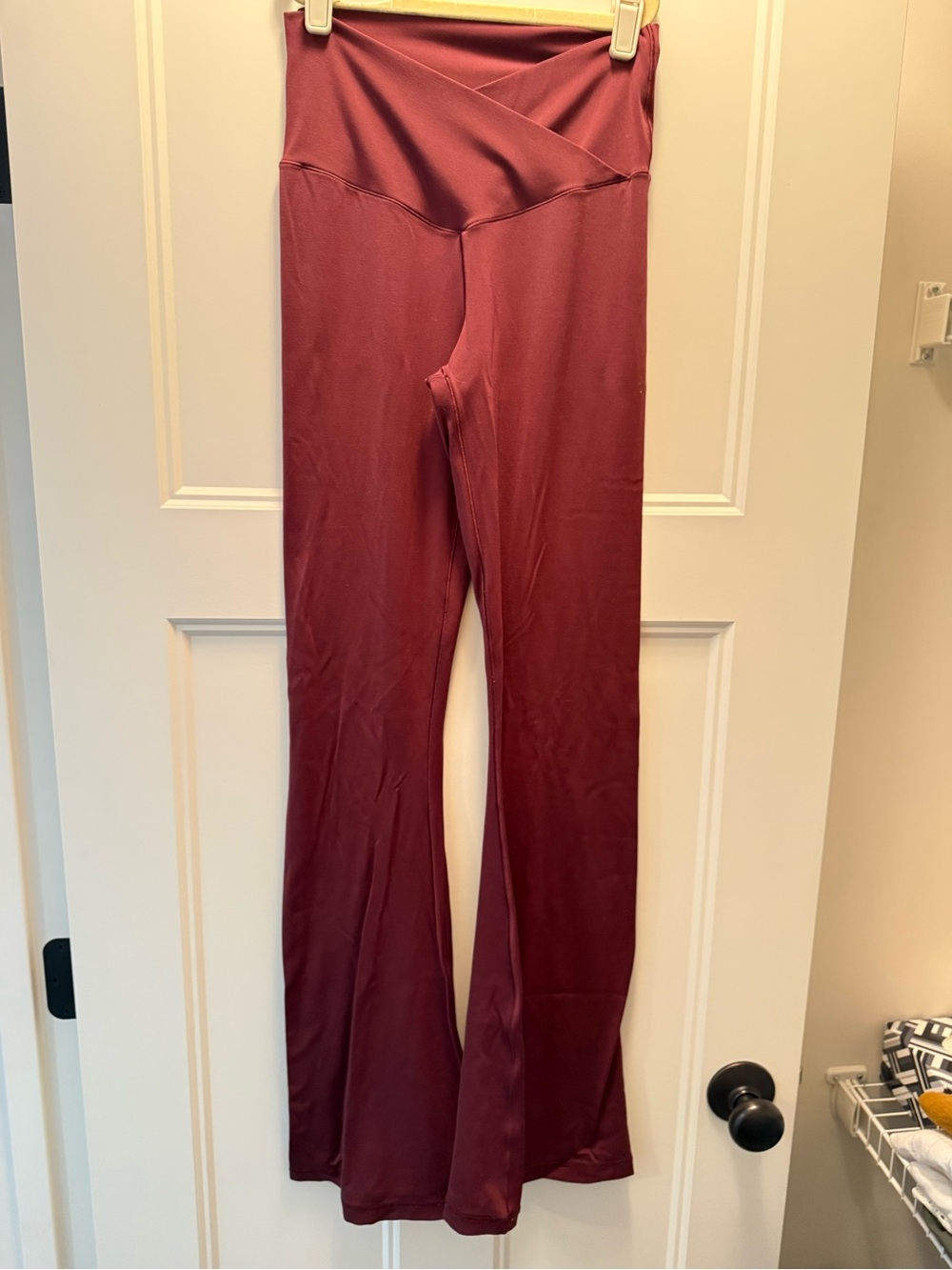 aerie Maroon Wide-Leg High-Waist Active Pants